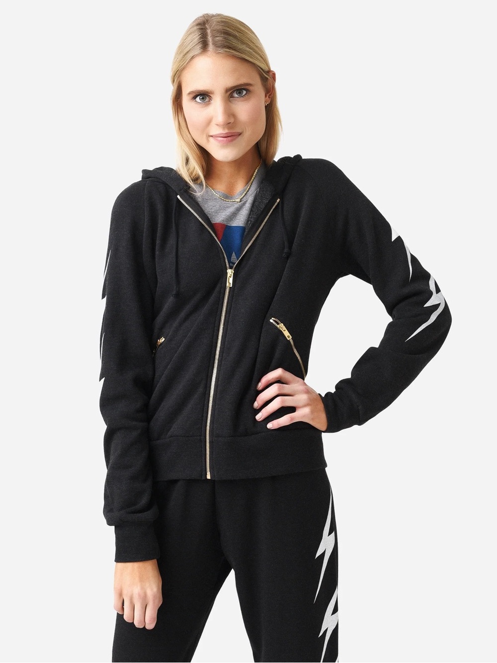 Like New S Aviator Nation Bolt Zipper Hoodie.